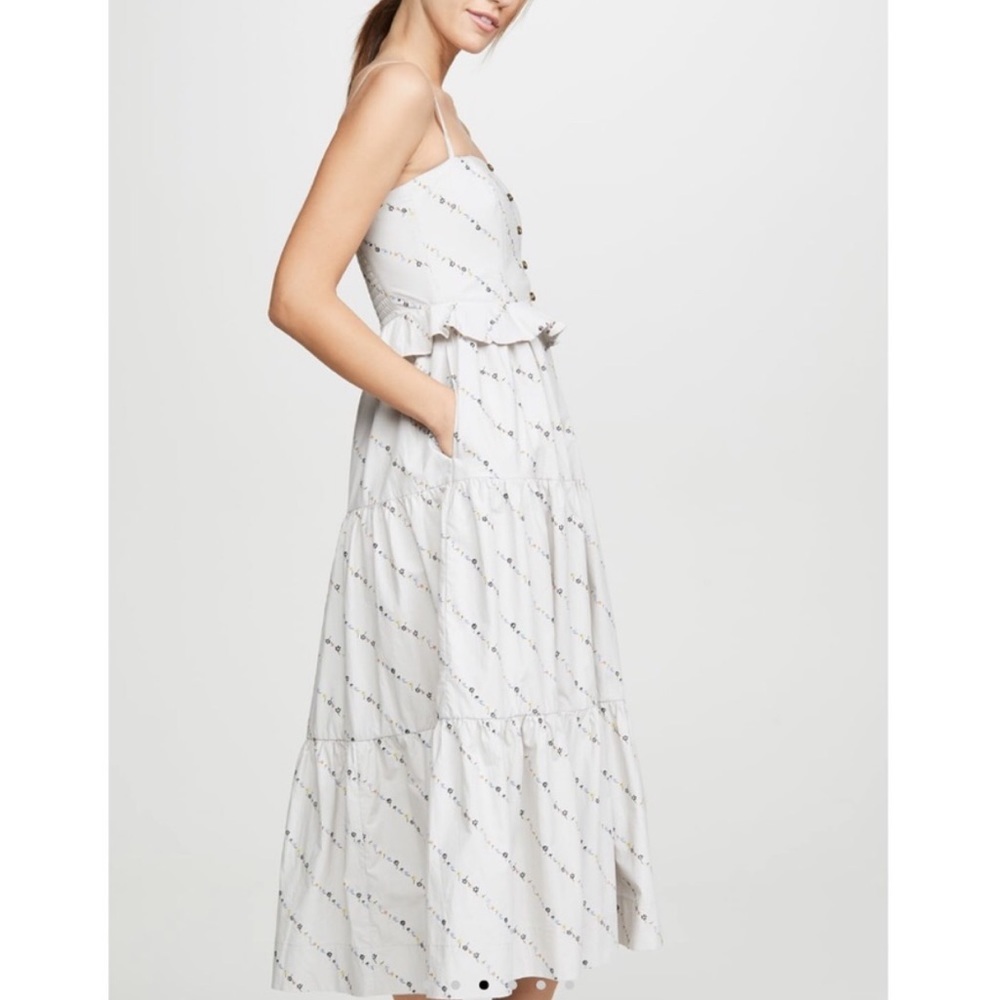 NWT Ganni Printed Cotton Poplin Dress In Vapor… - Picture 4 of 16